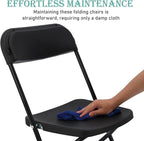 20 Pack Black Plastic Folding Chairs, Portable Stackable Commercial Party Folding Chairs with Steel Frame 350lbs for Home Office Outdoor Indoor Office Wedding Party Events