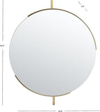 Safavieh Home Collection Orford Brass 30-inch Round Decorative Accent Wall Mirror for Bedroom Living Room Bathroom Entryway