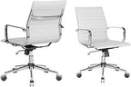 White Office Chair Ergonomic Swivel Desk Chair with Armrests Comfortable Heavy-Duty Chair for Office or Conference Table ，White 22.83in Seat