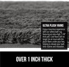 GORILLA GRIP Bathroom Rugs, 42x24, Ultra Soft Absorbent Mat, Thick Plush Bath Rug, Machine Washable, Microfiber Quick Dry, Mats for Shower, Bathtub and Floor, Home Decor Accessories, Charcoal