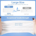 Disposable Face Towels 100 Count, Ultra Soft & Thick Facial Towels for Sensitive Skin, Biodegradable & Lint-Free Makeup Remover Dry Wipes, Multi-Purpose Cleansing Towelettes for Face Wipes