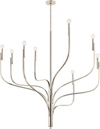 KICHLER Livadia 8-Light Chandelier, Soft Modern-Light in Polished Nickel, for Foyer, Great Room, or Vaulted Dining or Bedroom (47.75" x 47.75"), 52675PN