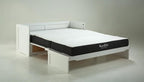 NIGHT & DAY Furniture Murphy Cube Cabinet Bed Pre-Assembled Queen (Clearance) (White with Rattan)