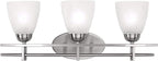 Possini Euro Design Art Deco Modern Wall Mount Light Brushed Nickel Silver Metal Hardwired 23 1/2" Wide 3-Light Fixture Trio Marbleized Glass Shades Decor for Bathroom Vanity Mirror House Home