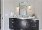 ANDY STAR Wall Mirror for Bathroom, 30"x40" Black Bathroom Mirror, Modern Rounded Rectangle Metal Frame Mirror for Vanity, Matte Stainless Steel