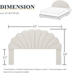 Queen Size Headboard Only, Petal Wall Mount Headboard Queen/Full Size for Adjustable Bed Velvet Upholstered Head Board Easy Assembly, Cream