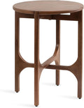 Kate and Laurel Kroscove Modern Geometric Mango Wood Round Side Table, 18 x 18 x 24, Walnut Brown, Transitional Wood End Table for Use as Bedroom Nightstand or Living Room Decor Piece