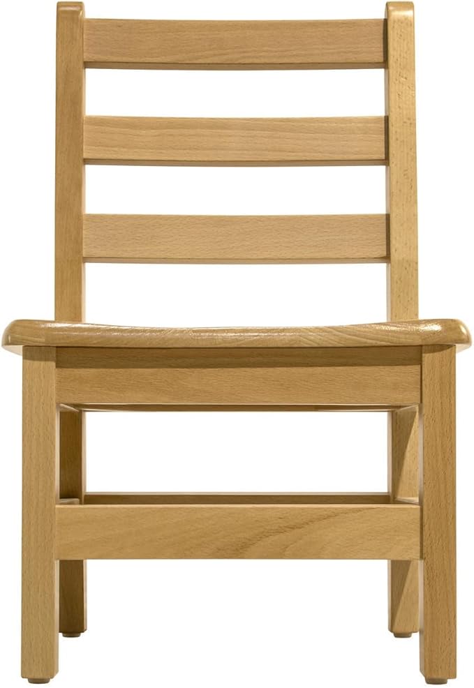 Kids Wooden Chair Set, Fully Assembled Youth Ladderback Wood Chairs for Children, 11" Seat Height for Ages 4-6 (Set of Two)