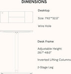 SANODESK Electric Standing Desk 79x32 Inch Height Adjustable Stand Up Desk Home Office Computer Workstation Sit Stand Home Office Desk with Splice Board (Black Frame + Black Top)