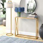 Arlo 36'' Wide Rectangular Console Table in Brass