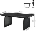Tribesigns Rectangle Coffee Table, 47-Inch Wood Rectangular Living Room Table, Farmhouse Accent Center Low Cocktail Tea Table with Sturdy Base & Rounded Corners, Easy Assembly (Black)