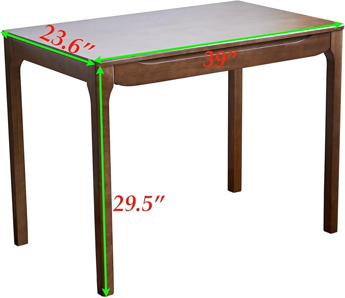 40"x24" Solid Wood Desk with Drawers, Wood Writing Desk for Small Spaces, Home Office Desks for Work, Gaming Study PC Desk for Bedroom, Student Computer Desks (Brown, 40 inch)