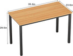Need Small Desk, 39.4 inches Sturdy Writing Desk for Small Spaces, Teens Computer Desks Study Table Laptop Home Ofice, Black Metal Frame, Teak