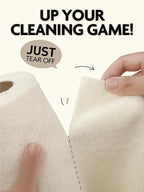 Fantasticlean Tear-Away Dish Cloth - 40 Sheets - 10'' by 10'', Reusable Washable Kitchen Towel Rolls, Super Absorbent and Thick Microfiber Cleaning Cloths (2 Rolls of Beige,Grayish)