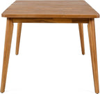 Christopher Knight Home Peggy 63" Farmhouse Patio Acacia Wood Dining Table, Indoor and Outdoor Dining Room Table for 6 Persons, Rectangular Dining Table for Backyard/Garden, Teak Brown