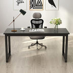Tribesigns Modern Computer Desk, 63 inch Large Office Desk Computer Table Study Writing Desk Workstation for Home Office, Black Metal Frame