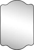 JONATHAN Y MIR205A Louisa 24 in. W x 36 in. H Medium Scalloped Rectangular Metal Framed Wall Mirror, for Bathroom, Living Room, Bedroom, Black