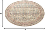 Loloi Angela Rose Aubrey Collection AUB-03 Ocean/Spice 7'-6" x 7'-6", .19" Pile Height, Round Area Rug