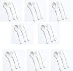 KNORK Eco 24 Piece (Fork, Knife, Spoon) Plant Based Cutlery, Reusable Bamboo Flatware Set, White