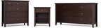 SIMPLIHOME Artisan Bedside Table - 24 inch Wide Solid Wood Nightstand Table in Russet Brown, Contemporary Bedroom Side or End Table with 1 Drawer, Open Shelf Storage and Bronze Knobs