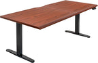 Mount-It! 72" Premium Woodgrain Electric Standing Desk – Hazelnut Adjustable Height Executive Sit Stand Desk with Memory Settings, Black Frame, Ergonomic Edge, One-Piece Desktop