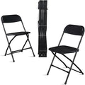 6 Pack Black Plastic Folding Chairs, Portable Party Chairs, Stackable Commercial Seats with Steel Frame for Home Office Wedding Party Indoor Outdoor Events Chairs, 350lbs Capacity