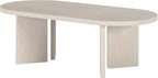 Henn&Hart 48" Oval Wood Low-Profile Coffee Table for Living Room, Family Room or Office, Alder White