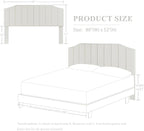 King Size Headboard Only, Velvet Upholstered Headboard King/California King Size Wall Mount and Bed Frame Mount, Featuring High-Density Sponge Padding Easy Assembly Comfort Style-Cream