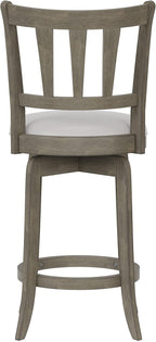 Hillsdale Presque Isle 26" Wood Swivel Counter Height Stool, Aged Gray
