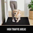 GORILLA GRIP Front Door Mat, Indoor Outdoor Ultra Absorbent HydroAbsorb Doormat, Absorbs Up to 1.7 Cups of Water, Stain and Fade Resistant, Rubber Backing Doormats, Captures Dirt, 29x17 Black
