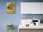 Wieco Art Framed Wall Art of Sunflower by Vincent Van Gogh Paintings Reproduction Abstract Canvas Prints for Home Living Room Decorations Bronze Gold Frame