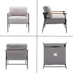 HEAH-YO Modern Accent Chairs Set of 2, Upholstered Chenille Living Room Chairs with Backrests, Comfy Reading Armchairs for Bedroom, Gray