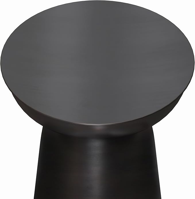 SIMPLIHOME Toby Metal Table - 17 inch Wide Solid Iron Drum Accent Table in Antique Copper, Industrial Side or End Table for Living Room, Bedroom or Entryway with Sculptural Design, Assembled