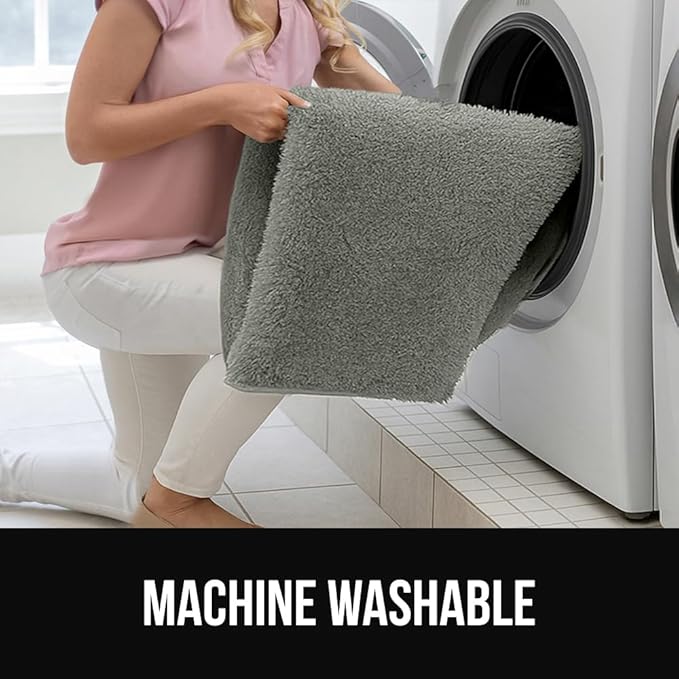 GORILLA GRIP Slip Resistant Soft Washable Stain Resistant Area Rug, 5x7, Plush Thick Carpet for Nursery, Bedroom, Living Room, Non-Shedding Floor Rugs, Kid and Pet Friendly, Baby Home Decor, Gray