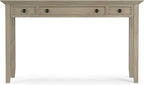 SIMPLIHOME Amherst Desk - 54-Inch Wide Solid Wood Writing Desk in Distressed Grey, Transitional Home Office Computer Table for Workspace or Study with 2 Drawers and Flip-Down Keyboard Tray