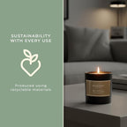 Pecksniff’s Tobacco & White Wood Scented Candle – 1 Wick, 184 g/6.49 oz – Oriental Luxury Fragrance – Black Glass Vessel – Made in England