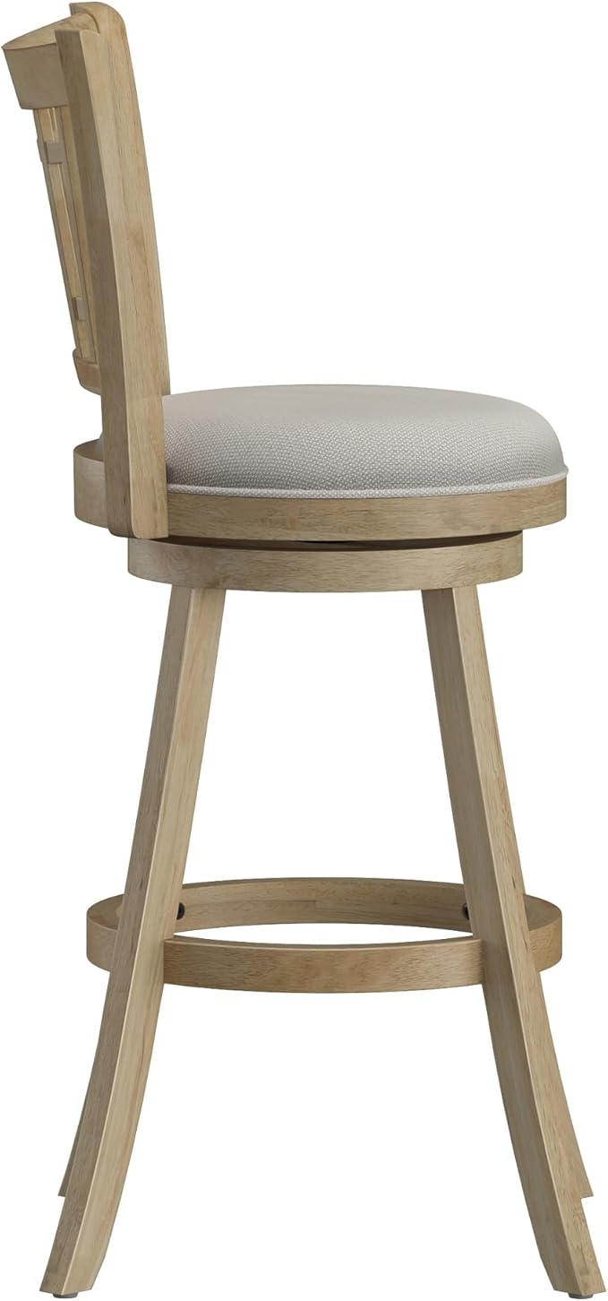 Hillsdale Fairfox Swivel Stool with Rectangular Lattice Back, Natural