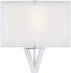 Possini Euro Design Proxima Modern Table Lamp 28" Tall Chrome Silver Crisscrossing Metal Sheer Outer White Inner Rectangular Shade for Bedroom Living Room House Bedside Nightstand Office Family
