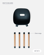 Lalo The Play Kit - Kids Table & Chairs Set with Sustainably Sourced Wood Table & 2 Non-Toxic Bucket Seat Chairs - Safe & Comfortable - Natural/Licorice
