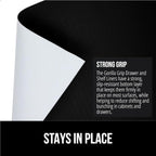 GORILLA GRIP Slip Resistant Drawer and Shelf Liner 2 Pack, Non Adhesive Water Resistant, Easy Clean and Trim, Smooth Surface Liners for Kitchen Cabinet, Shelves, Drawers, Pantry, 20 in x 20 FT, Black