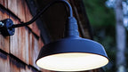 Steel Lighting Co. Gardena Barn Light | Outdoor Wall Mounted | 16" Dome | 23" Gooseneck | Farmhouse Light Made in America | Dark Bronze Exterior/Dark Bronze Interior