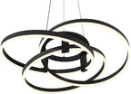 Possini Euro Design McKenna Sanded Black Pendant Lighting 26 1/2" Wide Modern Ribbon Rings Dimmable LED Fixture for Dining Room House Foyer Kitchen Island Entryway Bedroom Living High Ceilings