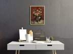 Wieco Art Framed Canvas Wall Art Vase with Chinese Asters and Gladioli by Van Gogh Oil Paintings Modern Abstract HD Canvas Prints Flowers Artwork Pictures for Living Room Wall Decor