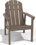 Adirondack Chair, All Weather HDPE Fire Pit Chairs, Oversized Plastic Adirondack Chair for Outdoor, Balcony, Deck, Backyard, Patio, Garden, Poolside, Lawn Brown