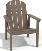 Adirondack Chair, All Weather HDPE Fire Pit Chairs, Oversized Plastic Adirondack Chair for Outdoor, Balcony, Deck, Backyard, Patio, Garden, Poolside, Lawn Brown