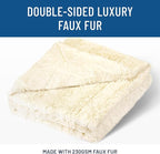 Everlasting Comfort Soft & Comfortable Ivory Faux Fur Throw Blanket for Couch - (50"x65") Minky & Fluffy Fall Blankets & Throws, Plush Fuzzy Cover for Bed, Sofa & Living Room - Cozy Home Decor