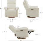 CHITA Power Recliner Chair, Electric Triple-Motor Swivel Glider Nursery Rocking Chair with Adjustable Power Headrest and Lumbar Support, GREENGARD Gold Certified, Solid Wood Base, Linen