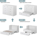 Full Size Murphy Bed with Charging Station & Drawer, Full Size Mobile Cabinet Bed Frame, Murphy Chest Bed for Bedroom, Guest Room