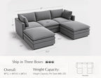 Sectional Couches for Living Room U Shaped Cloud Couch with Ottoman Deep Plush 5 Seats Sofa Modern Sofa for Apartment