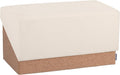 Seville Classics Cushioned Fabric Ottoman Hidden Storage Chest Footrest Chair, Padded Seat for Bedroom, Dorm, Loft, Living Room, Entryway, Hallway, Cork/Cream, 30" Bench